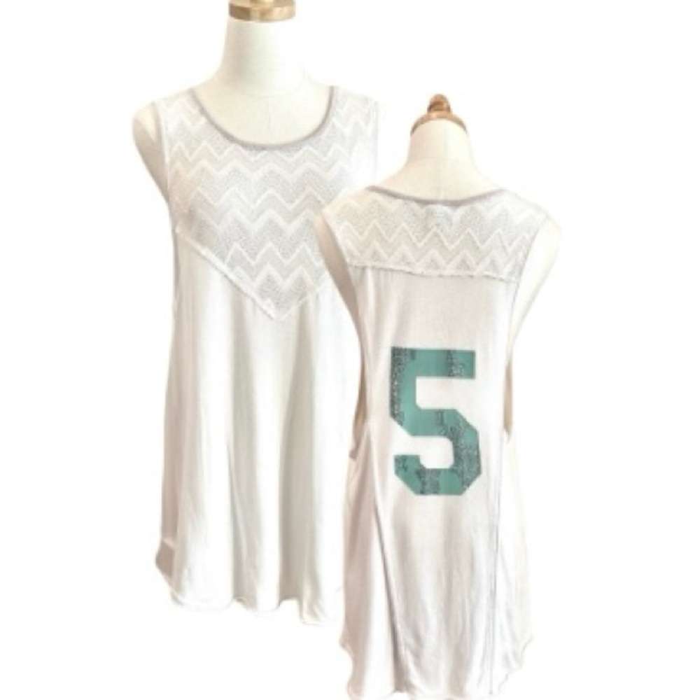 *rare* FREE PEOPLE We the Free x East Vintage Crochet Neck Racerback Top #5 — M